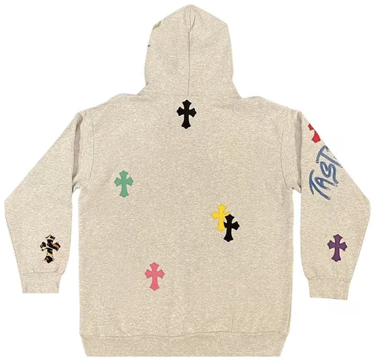 1 Of 1 Matty Boy Cross Hoodie ‘Grey/Multicolor’ by Chrome Hearts