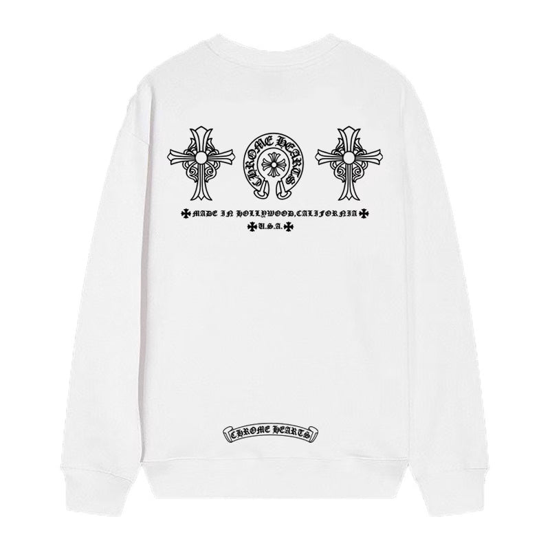 Cross Horseshoe Sweatshirt – White by Chrome Hearts