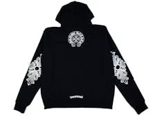 Floral Logo Zip Up Hoodie Black Size Large by Chrome Hearts