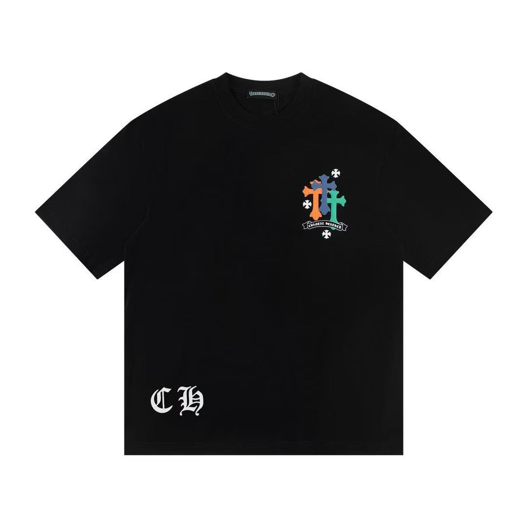 Chantal Heather Flower T-Shirt Black by Chrome Hearts