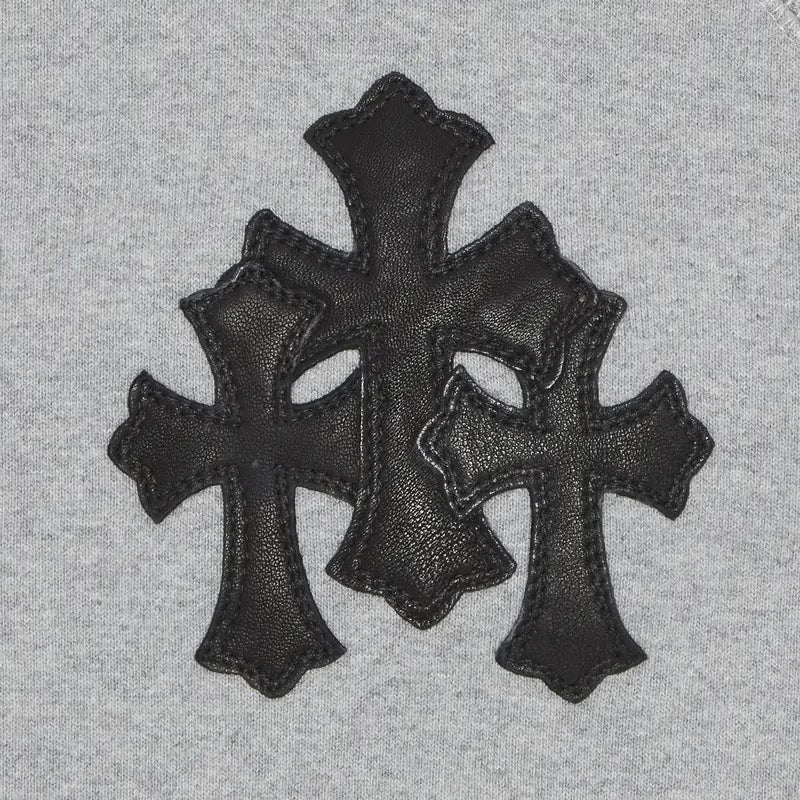 Triple Leather Cross Zip Up Hoodie by Chrome hearts