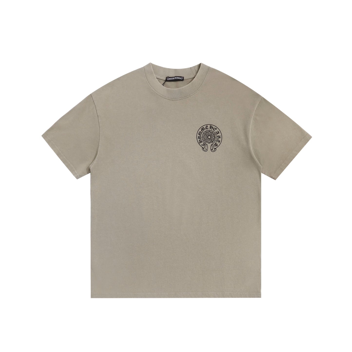 Fuck You Beige Horseshoe Logo Tee by Chrome Hearts