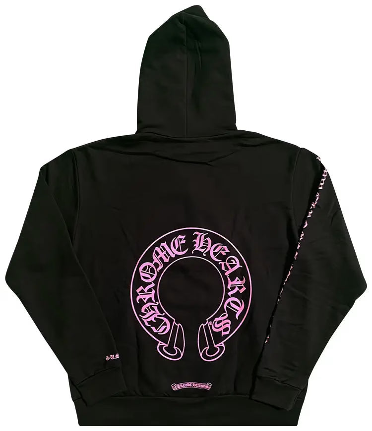 CH Pink Black Horse Logo Hoodie by CHROME HEARTS
