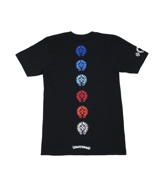 Multi Colored Horseshoe Straight Cross T-Shirt By Chrome Hearts