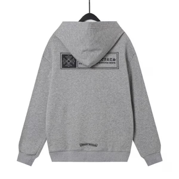 Grey Cross Floral Zip-up Hoodie by Chrome Hearts