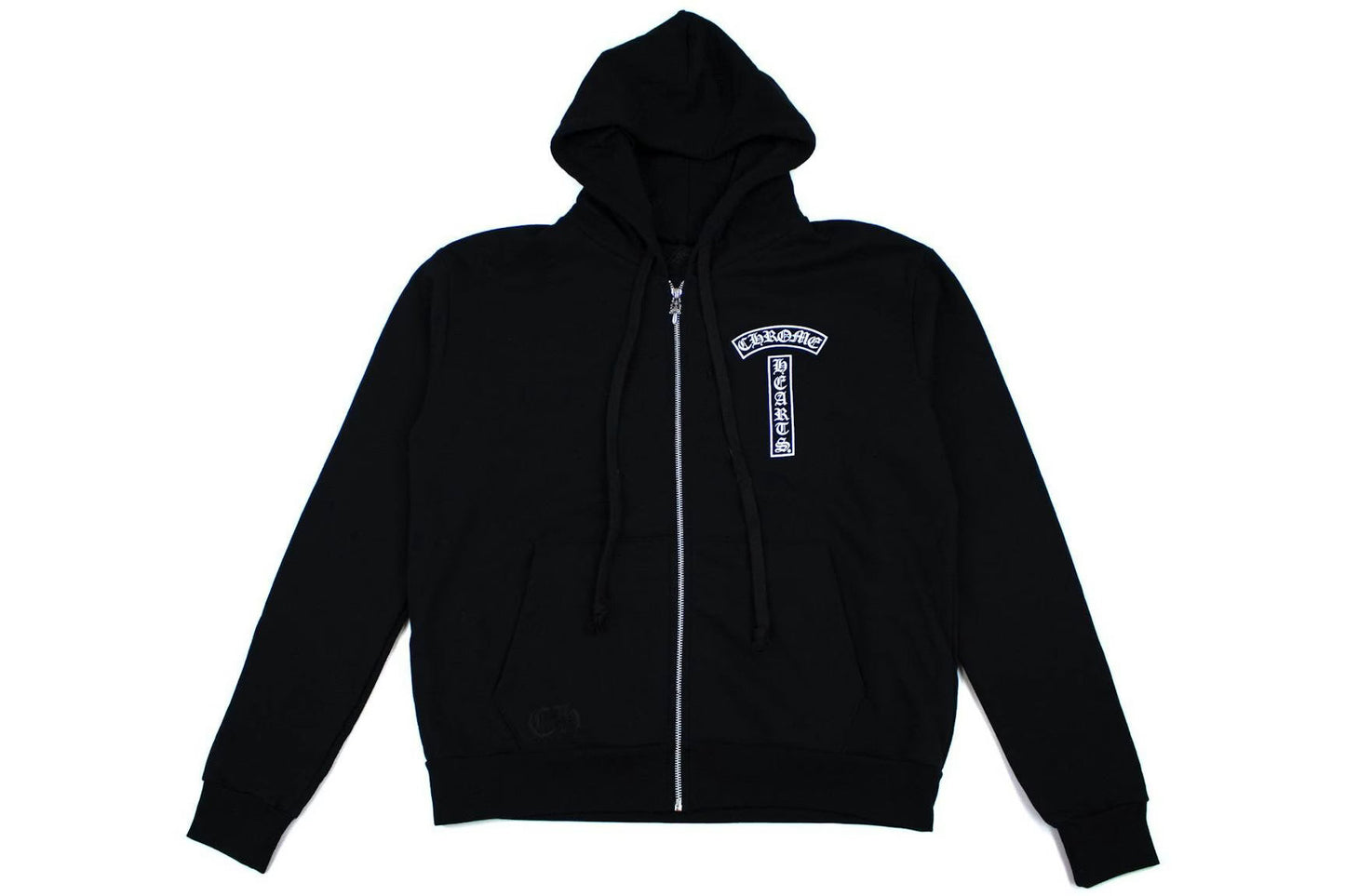 Floral Logo Zip Up Hoodie Black Size Large by Chrome Hearts