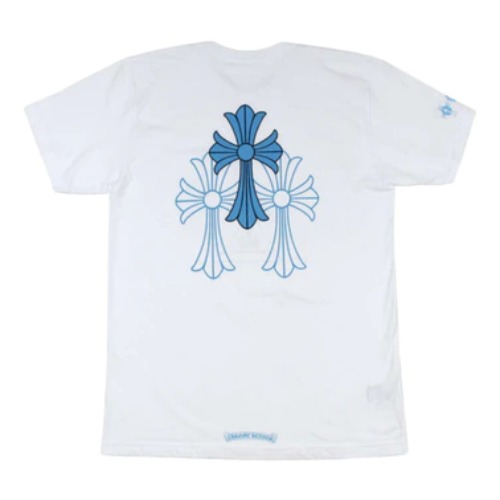 Blue Triple Cross Cemetery Tee By chrome Hearts