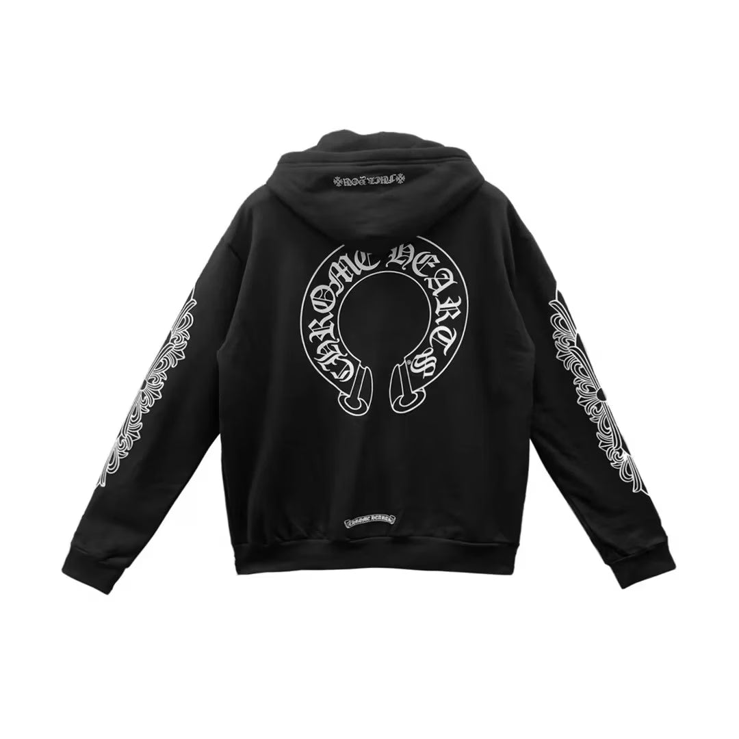 Hoodie F**kyou Horseshoe Floral Sleeve by Chrome Hearts