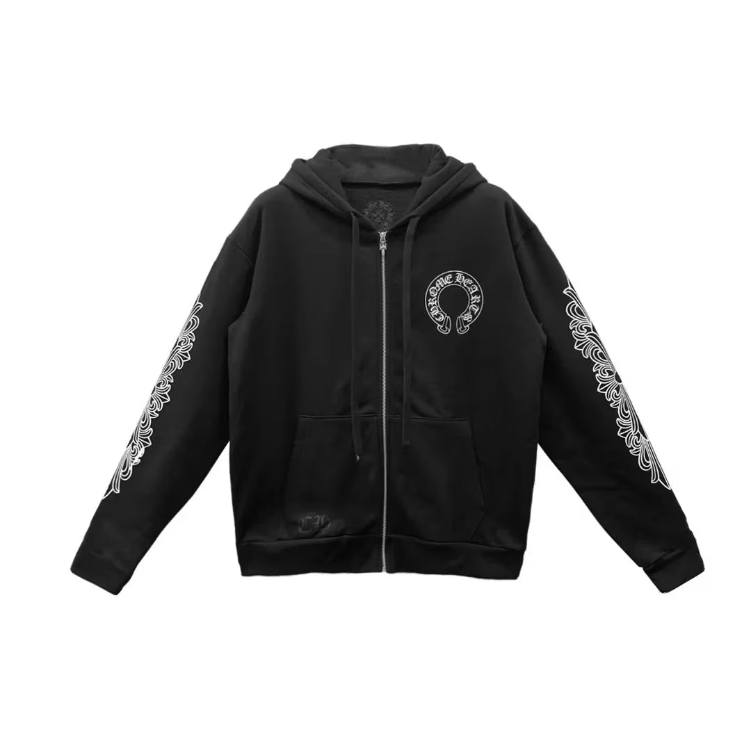 Hoodie F**kyou Horseshoe Floral Sleeve by Chrome Hearts