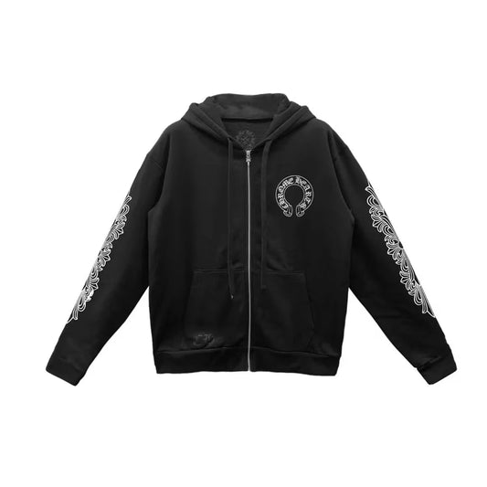 Hoodie F**kyou Horseshoe Floral Sleeve by Chrome Hearts