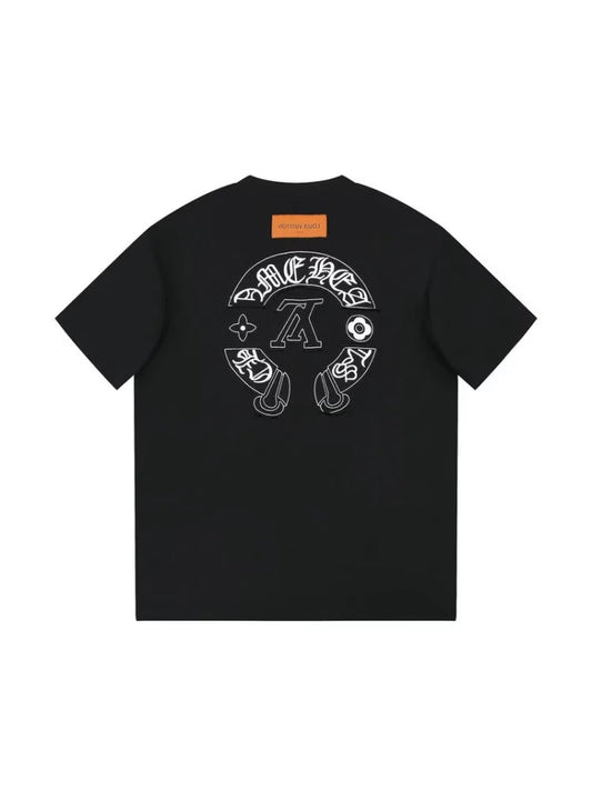 Louis Vuitton X T-Shirt Black by Chrome Hearts