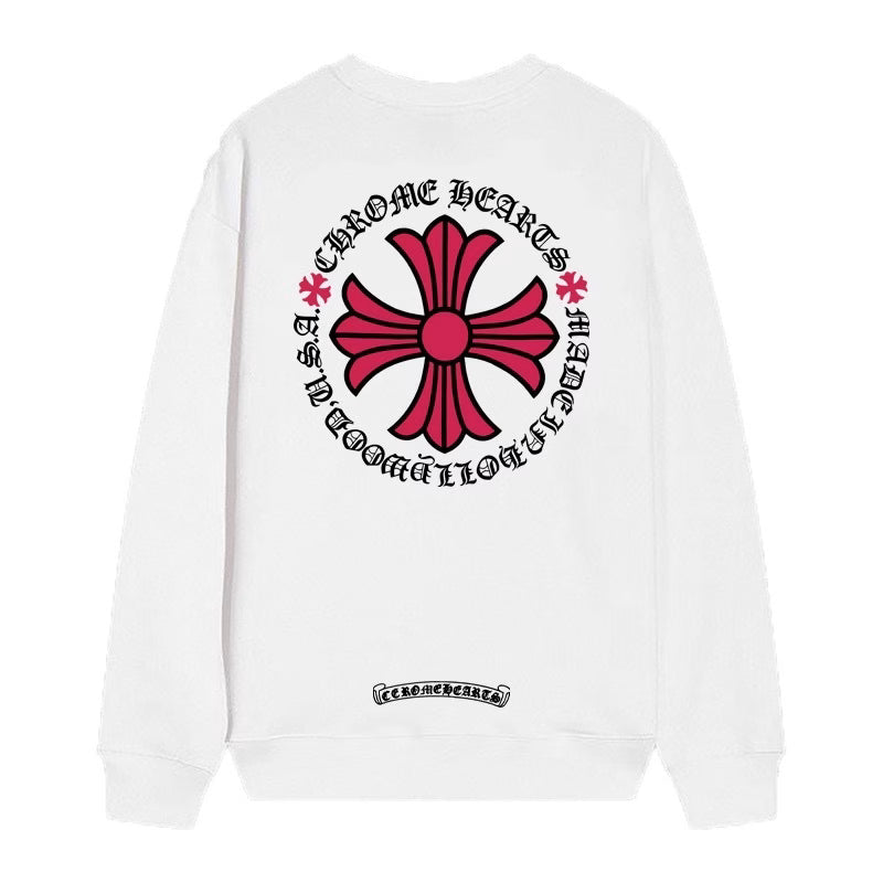 Pink Cross Circle Sweatshirt – White by Chrome Hearts