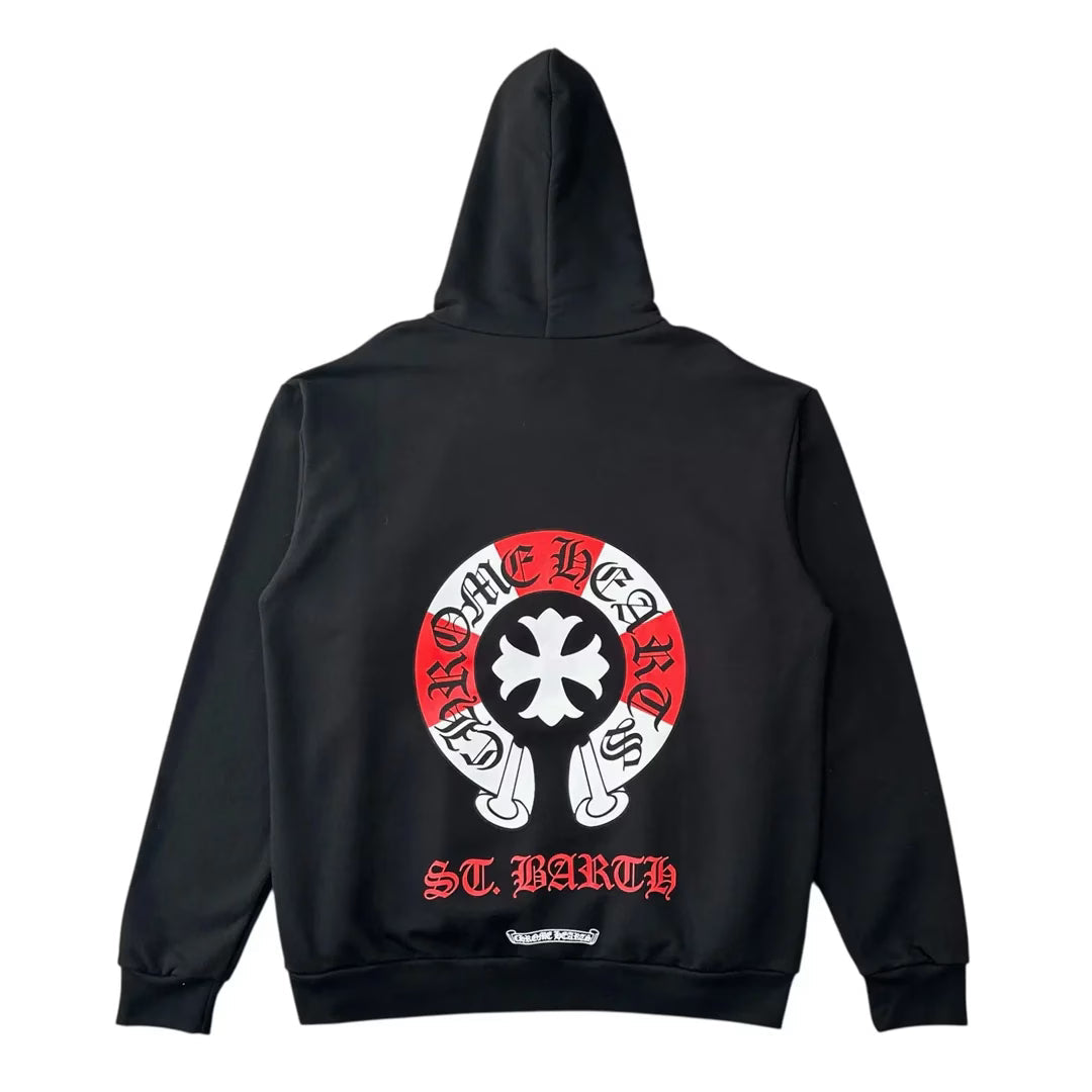 Red and Black Hoodie by Chrome Hearts